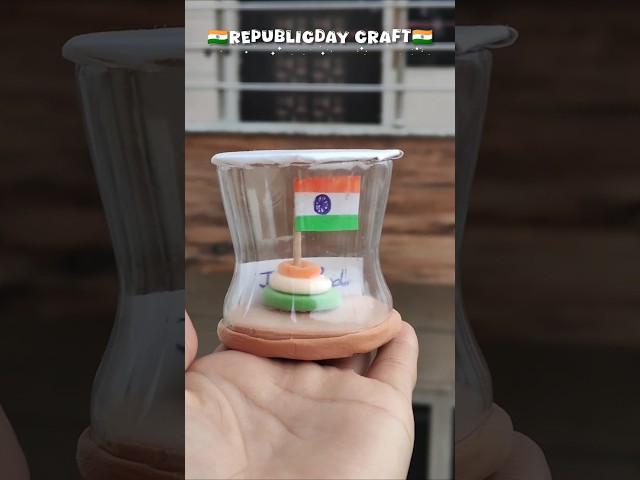 Amazing Indian Flag Craft inside Bottle 🇮🇳✨ #shorts #clayart #india #republicdaycraftideas #tiranga