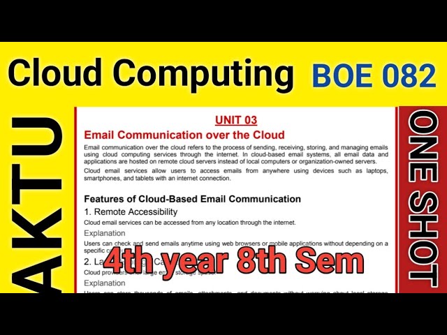 Unit 03 || New Syllabus of Cloud Computing BOE 082 || AKTU || ONE SHOT