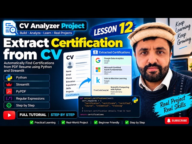 Video 12  CV Analyzer Extract Certifications from CV