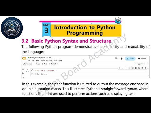 Syntax of Python | ( Ch3 , Lec 2 ) - Class 10 Computer Science 