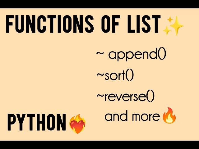 Functions of List| Python🔥|All major functions covered✨