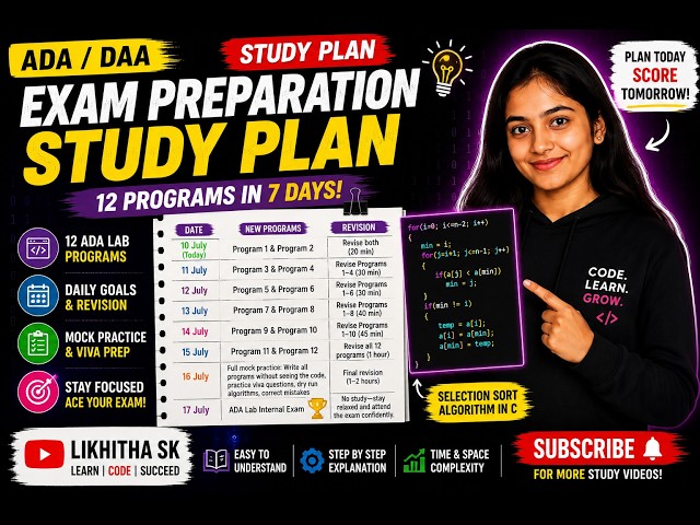 How I Prepared 12 ADA Lab Programs in 7 Days | Complete Study Plan| (BCSL404).