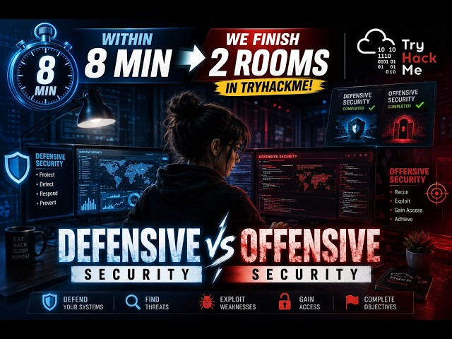 Defensive vs Offensive Security ⚔️ | Complete 2 TryHackMe Rooms in 8 Minutes! 🔥 #shorts