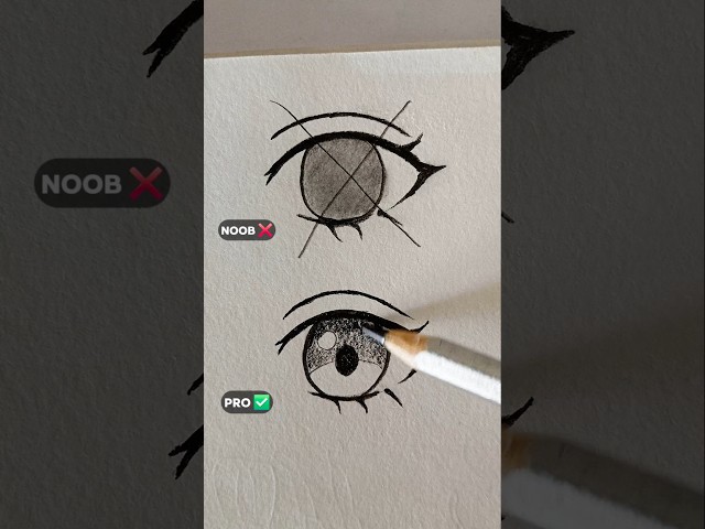 Easy Anime Eyes Drawing Trick #art #drawing #pencildrawing #eyes #sketch #tutorial #shorts