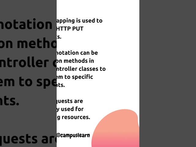 @PutMapping | Spring boot Annotations | Java tutorials #coding #100dayschallenge