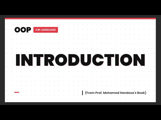 C# OOP - INTRODUCTION