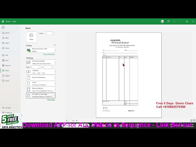 Make a Report Format  in Excel 365