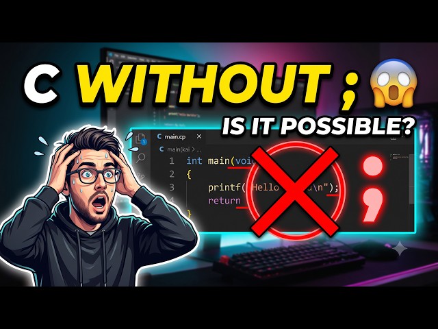 # C Program Without Semicolon 😱 | C Programming Trick