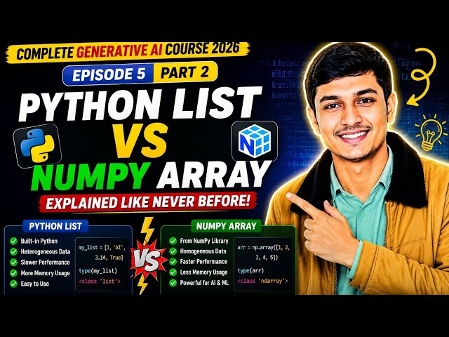 Python List vs NumPy Array Explained Like Never Before 🚀 | Episode 5 Part 2 | Urdu/Hindi