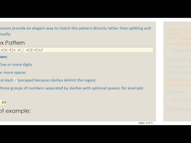 Extracting Number/Number/Number Patterns from Strings with JavaScript Regex