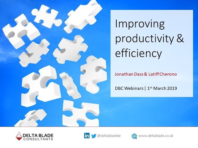 Webinar 01: Improving productivity and efficiency using lean management