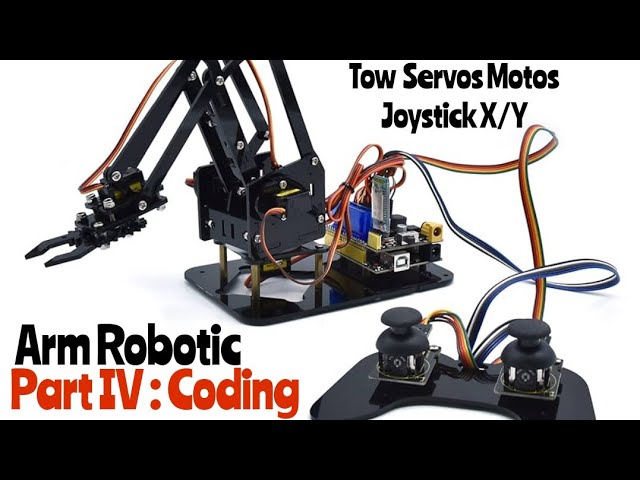 Programing #Robotic_Arm with #arduino 2 servo moto with #Joystick X-Y Part IV {Programing #Arduino}
