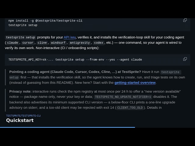 TestSprite CLI: AI-Powered Automated Testing from Your Terminal | TestSprite/testsprite-cli