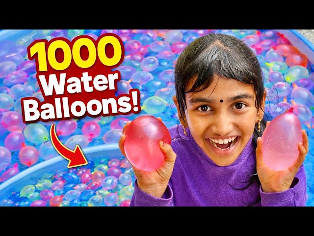 1000 Water Balloons in Pool 🎈😱 Ammu Had So Much Fun😍 @v5familyshow