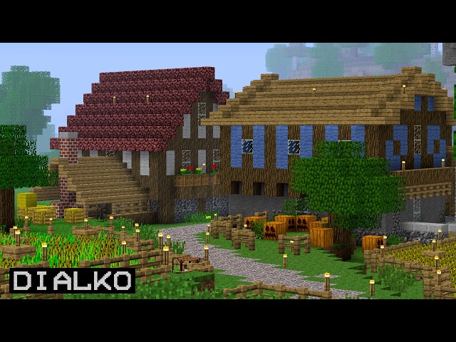 Cozy Castle Town Building in Beta Minecraft