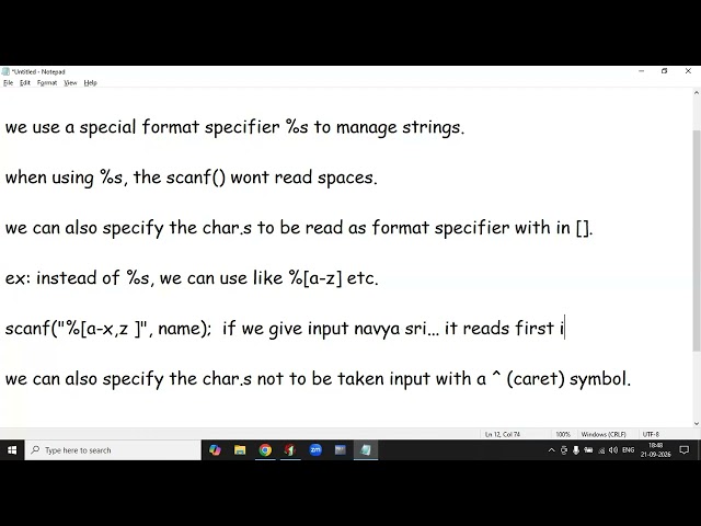 how strings are managed in C