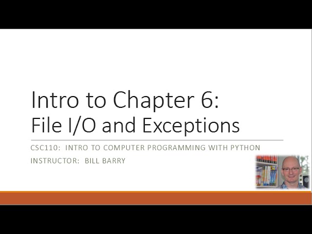 Python-6b - File I/O and Exceptions