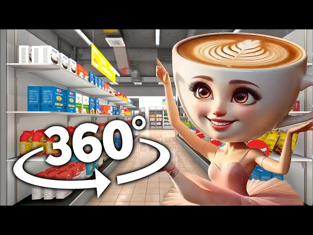 VR 360° Ballerina Cappuccina in SUPERMARKET