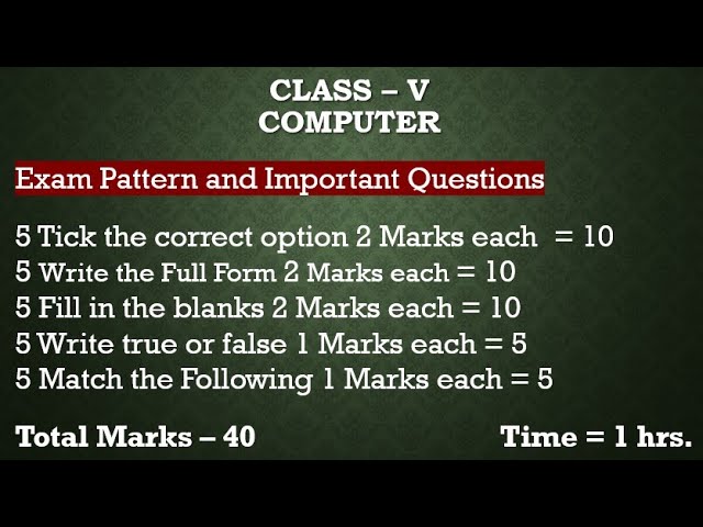 Class 5 Computer/AI Half-Yearly Exam Pattern | #class5 #ai #aiarunkumar #computer