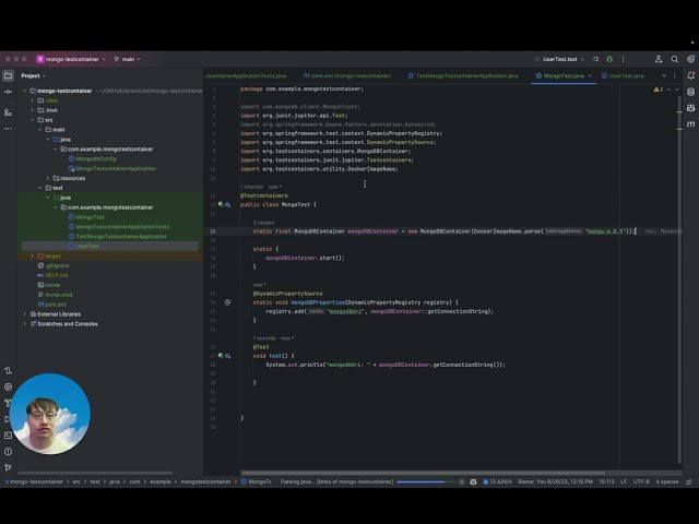 Spring integration with Test Integrating Test Containers with MongoDB