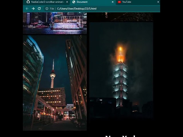 Vertical scroll animation HTML, CSS and JavaScript