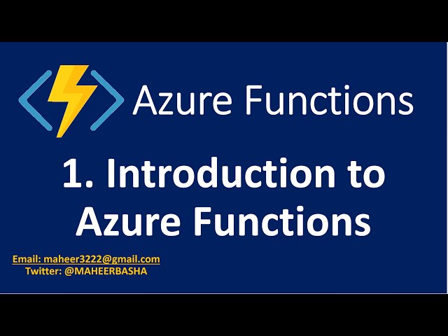 1. Introduction to Azure Functions