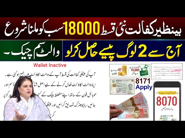 18000 BISP Payments Increased | Benazeer Incom Sport Program Digital Wallet SIM | 8171 New Update 