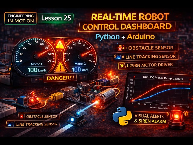 Lesson 25 | 🚀 Real-Time Robot Control Dashboard - Python + Arduino + Sensors