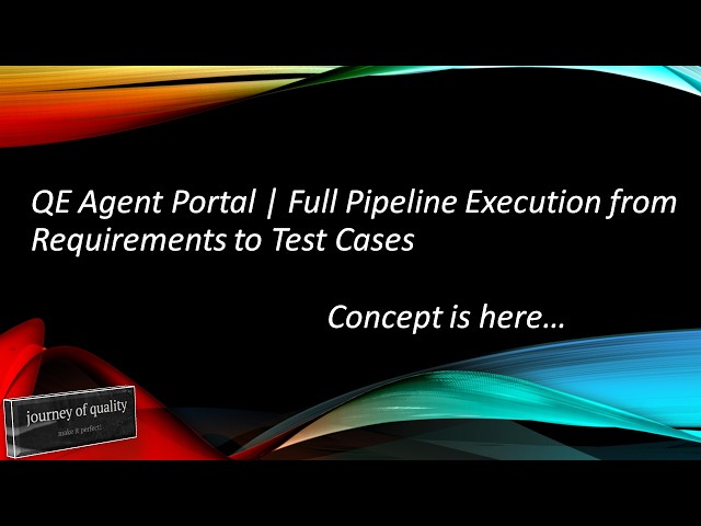 QE Agent Portal | Full Pipeline Execution from Requirements to Test Cases