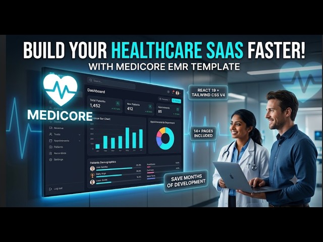 MediCore: Medical EMR Dashboard  React 19,Tailwind CSS, shadcn #react19  #tailwindcss  #EMRDashboard