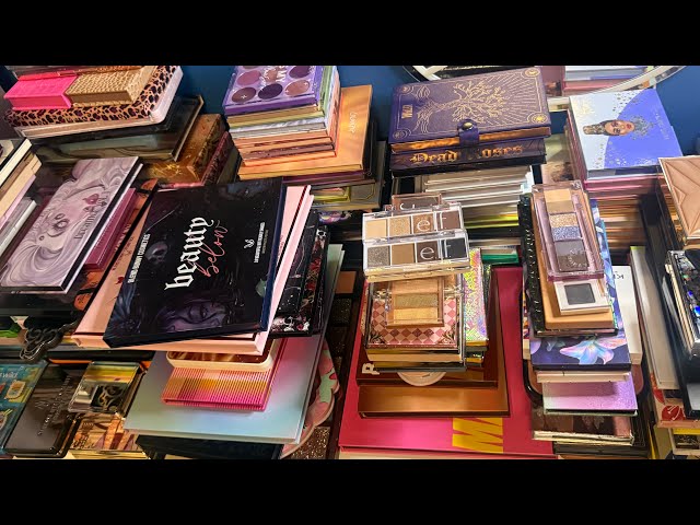 HUGE EYESHADOW PALETTE DECLUTTER! WITH SWATCHES ✨ - Indie / Drugstore / High-end / 150 + PALETTES! 