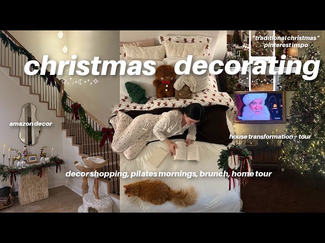 festive vlog! 🎄🧸 | christmas decorating, cozy home decor, home goods/amazon haul, wedding updates!