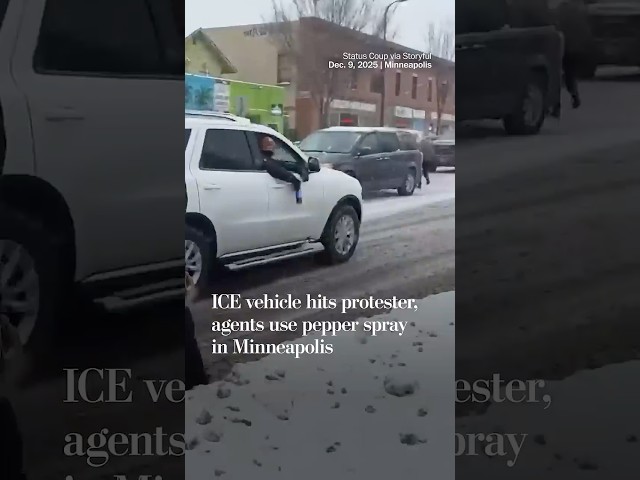 ICE vehicle hits protester, agents use pepper spray in Minneapolis