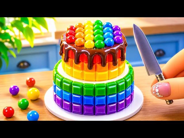 How To Make Miniature Cake Decorating With Rainbow Sprinkles 🌈 Rainbow Chocolate Cake Recipe