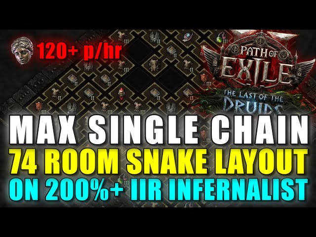 ONE Snake - 74 Room Chain - 100+ Div/Hour on 200% rarity Infernalist - Vaal Temple - POE2 0.4