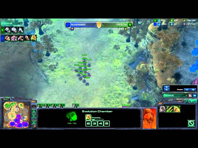 RNSstarcraft- Nonamesleft(Z) vs. VWSChe(T)- Part 2