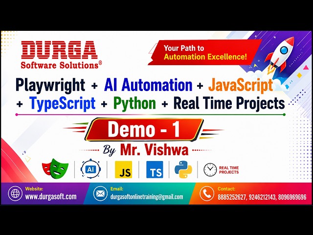 Playwright + AI Automation + JavaScript + TypeScript + Python tutorials || Demo - 1 || by Mr. Vishwa