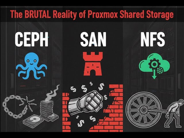Ceph vs SAN vs NFS: The BRUTAL Reality of Proxmox Shared Storage.