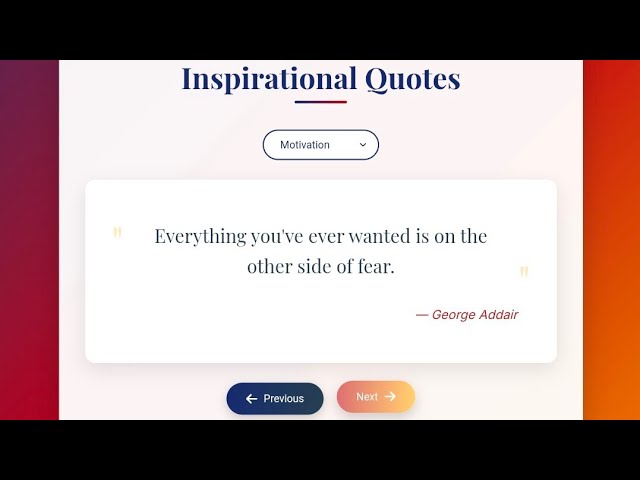 Random Quote Generator Project | HTML CSS JavaScript | JavaScript Mini Project for Beginners