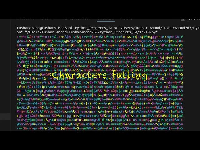 infinite character raining #coding #python