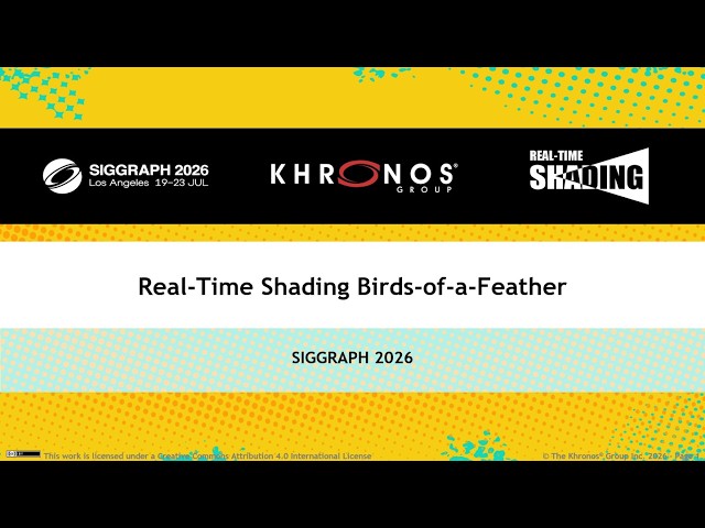 SIGGRAPH 2026 -  Real Time Shading Birds of a Feather