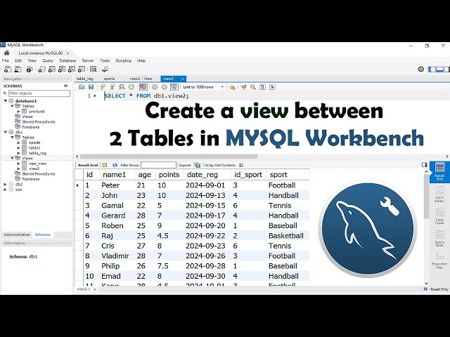 How to create View between two tables in Mysql Workbench