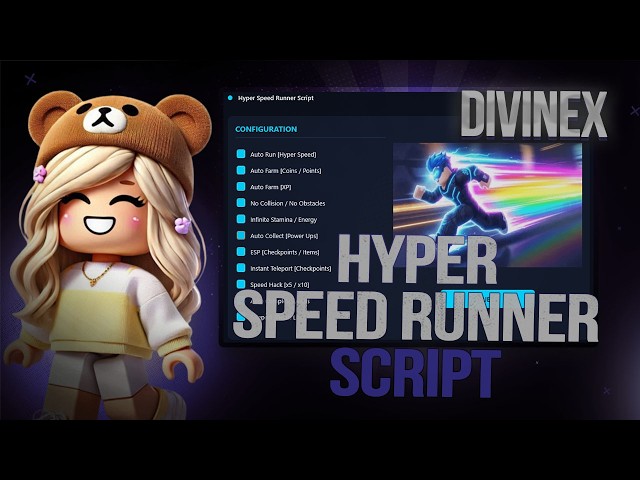 Hyper Speed Runner Script - Infinite Cash, Level | Roblox Script