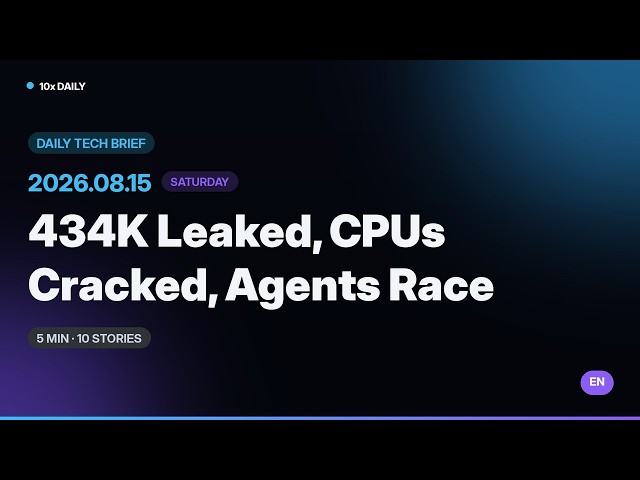 434K Secrets Leaked in 40 Minutes | 10x Daily 8/15 · 5-Min Tech News | EN Brief