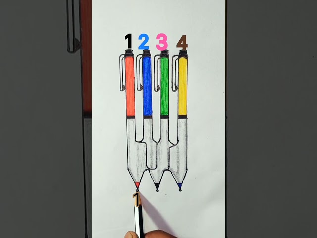 3 or 4 lines? mind bending illusion 🎨😱🤯🤔✨#shorts