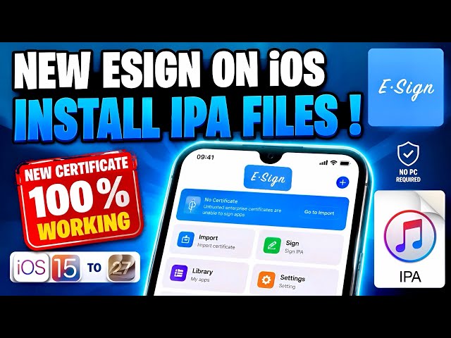 Install ESign on iOS | Install IPA Files on iPhone & iPad ,No PC & No Jailbreak [iOS 15–27 Beta]