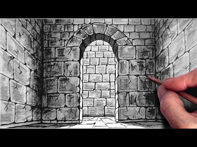 How to Draw ARCHES From GROUND LEVEL in One-Point Perspective