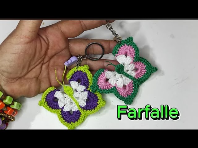 Earn money at the markets with the crochet butterfly keychain, bag charms, butterfly crochet