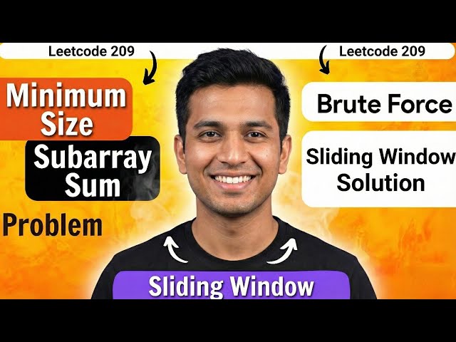 LeetCode 209: Minimum Size Subarray Sum | Sliding Window Solution Explained
