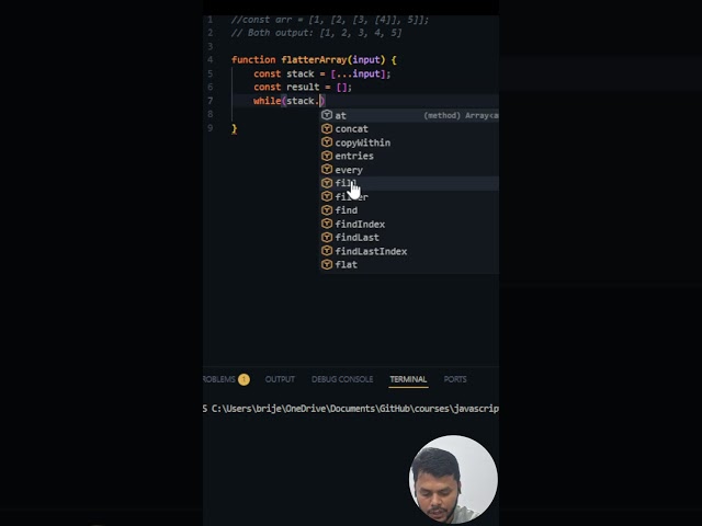 Interview Questions | Javascript | flatten Array